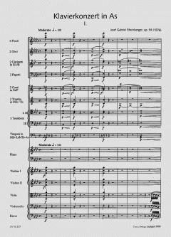 Klavierkonzert in As von Joseph Gabriel Rheinberger 