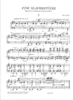 5 Klavierstücke von Max Kuhn im Alle Noten Shop kaufen