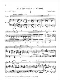 Sonata No. 1 In D Minor von John Ireland für Violine und Klavier im Alle Noten Shop kaufen