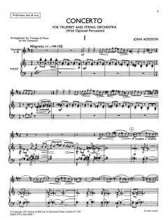 Concerto for Trumpet and Strings von John Addison im Alle Noten Shop kaufen