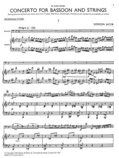 Concerto For Bassoon, Strings And Percussion (Gordon Jacob) 