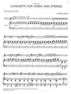 Concerto For Horn And Strings von Gordon Jacob im Alle Noten Shop kaufen