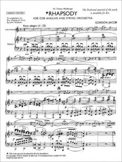 Rhapsody For Cor Anglais And Strings von Gordon Jacob 
