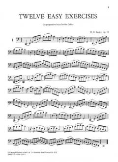 Twelve Easy Exercises, Op. 18 von William Henry Squire 
