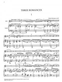Three Romances op. 94 von Robert Schumann 