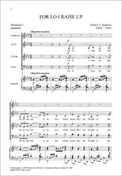 For Lo I Raise Up (Charles Villiers Stanford) 