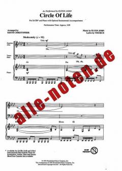 Circle Of Life von Elton John (Download) 