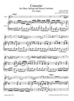 Concerto IV in G-Dur von Tomaso Albinoni für Oboe, Streicher und Basso Continuo im Alle Noten Shop kaufen