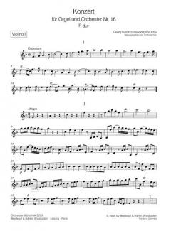Orgelkonzert Nr. 16 F- HWV 305a von Georg Friedrich Händel 