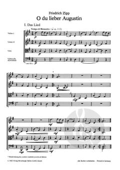 O du lieber Augustin für Streichquartett oder -orchester von Friedrich Zipp im Alle Noten Shop kaufen (Partitur)
