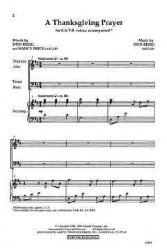 A Thanksgiving Prayer (Don Besig) 