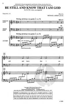 Be Still And Know That I Am God Text From Psalm 46:1, 11 (Michael Larkin) 