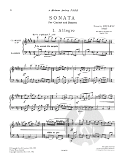 Sonata For Clarinet And Bassoon von Francis Poulenc für Holzbläser Duo im Alle Noten Shop kaufen