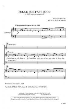 Fugue For Fast Food (Ruth Elaine Schram) 