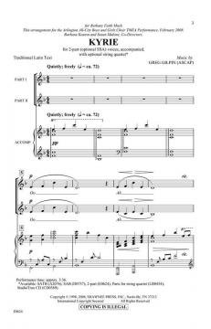 Kyrie Latin Text von Greg Gilpin 