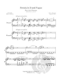 Sonata in D KV448 / Fugue in C Minor KV426 von Wolfgang Amadeus Mozart 