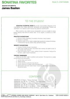 Sonatina Favourites Book 2 Intermediate Piano von Jane Smisor Bastien 
