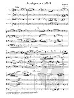 String Quartet in B Minor von Kurt Weill 