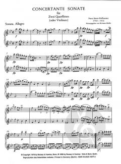 Concertante Sonate von Franz Anton Hoffmeister für 2 Flöten (Violinen) im Alle Noten Shop kaufen