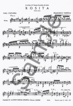 Tarrega Rosita Polka Y Marieta Mazurka Guitar von Francisco Tarrega 