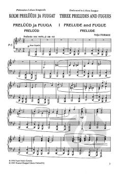 Drei Präludien und Fugen von Veljo Tormis 