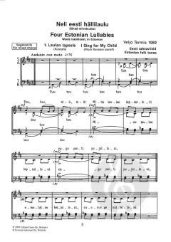 Four Estonian Lullabies (Veljo Tormis) 