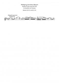 Rondo D-Dur KV 373 von Wolfgang Amadeus Mozart für Flöte und Kammerorchester nach dem Rondo C-Dur im Alle Noten Shop kaufen