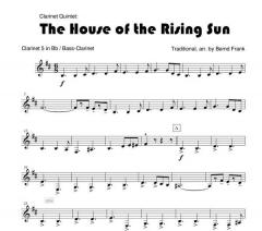House Of The Rising Sun für 4 oder 5 Klarinetten 
