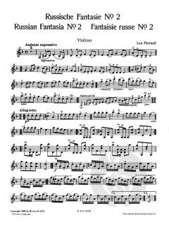 Russian Fantasia No. 2 In D Minor For Violin And Piano von Leo Portnoff im Alle Noten Shop kaufen