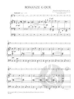 Romanze in G-dur op. 26 von Johan Svendsen für Violine und Orgel im Alle Noten Shop kaufen