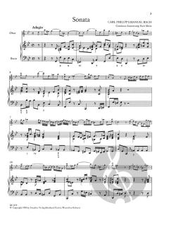 Sonate in g-moll von Carl Philipp Emanuel Bach für Oboe und Basso continuo im Alle Noten Shop kaufen