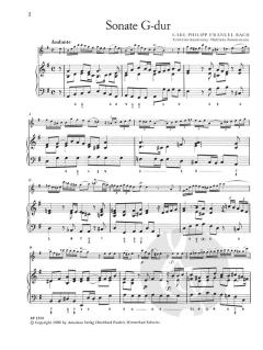 1.Sonate in G-dur, 2.Sonate in e-moll von Carl Philipp Emanuel Bach für Flöte und Bc. im Alle Noten Shop kaufen
