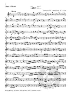 3 Duos op. 12 von Leonhard von Call für Oboe oder Flöte und Fagott (Violoncello) im Alle Noten Shop kaufen
