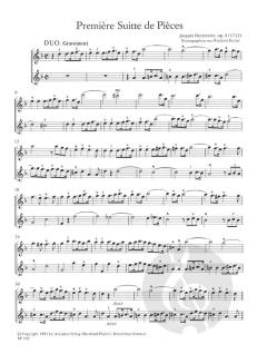 Premiere Suitte de Pieces a deux dessus op. 4 (Jacques-Martin Hotteterre) 