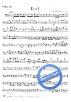 6 Duos op. 19 von Jean-Baptiste Bréval für Violine und Violoncello im Alle Noten Shop kaufen