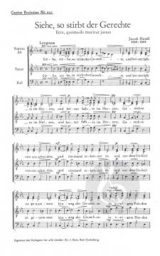 Siehe, so stirbt der Gerechte (Jacob Handl) 