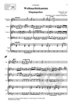 Weihnachtskantate von Christoph Vogl für Soli SAB, SATB, Orchester und Orgel im Alle Noten Shop kaufen (Partitur)
