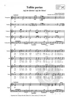 Tollite Portas ('Auf, ihr Pforten') von Michael Haydn für SATB, Orchester Vl I, II, Vc, Trp I, II [ad lib.], Pk ad lib. und Orgel im Alle Noten Shop kaufen (Partitur)