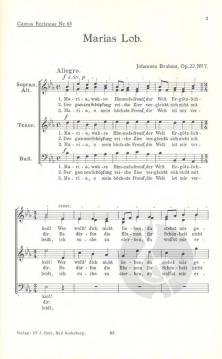 Marias Lob (Johannes Brahms) 