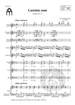 Laetatus sum von Michael Haydn für SATB, Orgel, Orchester im Alle Noten Shop kaufen (Partitur)