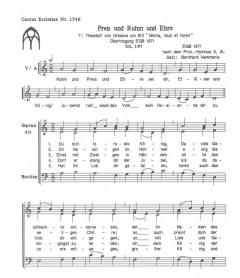 Ruhm und Preis und Ehre (Bernhard Hemmerle) 