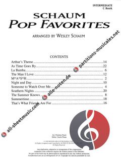 Schaum Pop Favourites: Intermediate C Book 