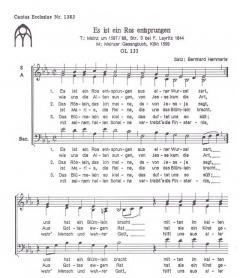 Es ist ein Ros' entsprungen (Bernhard Hemmerle) 