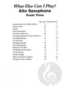 What Else Can I Play? Alto Saxophone Grade 3 