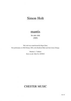 Mantis (Solo Viola) von Simon Holt im Alle Noten Shop kaufen