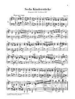 Sechs Kinderstücke op. 72 von Felix Mendelssohn Bartholdy 