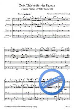12 Stücke für 4 Fagotte Vol. 1 (Julius Weissenborn) 
