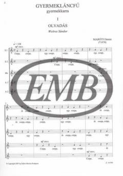 Gyermekláncfü für Kinderchor 