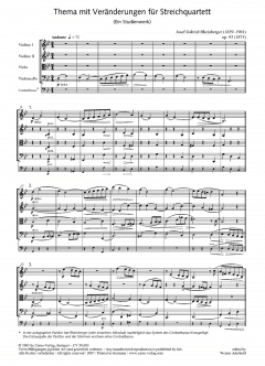 Thema mit Veränderungen für Streichquartett von Joseph Gabriel Rheinberger im Alle Noten Shop kaufen (Stimmensatz)