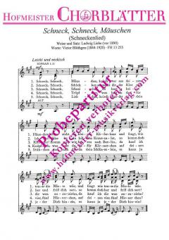 Schneck, schneck, Mäuschen (Schneckenlied) (Ludwig Liebe) 